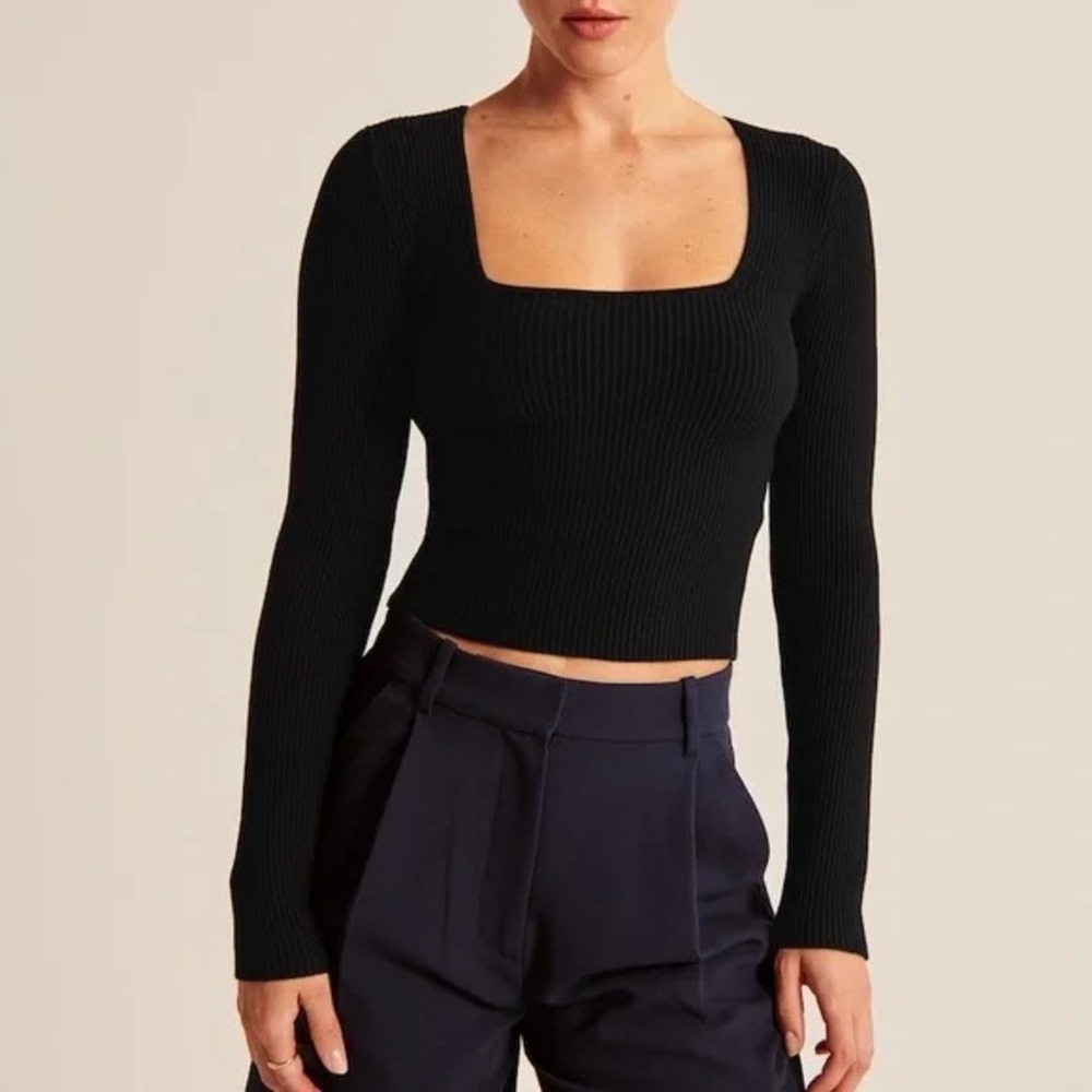 Abercrombie & Fitch Long Sleeve Ottoman Squareneck Top